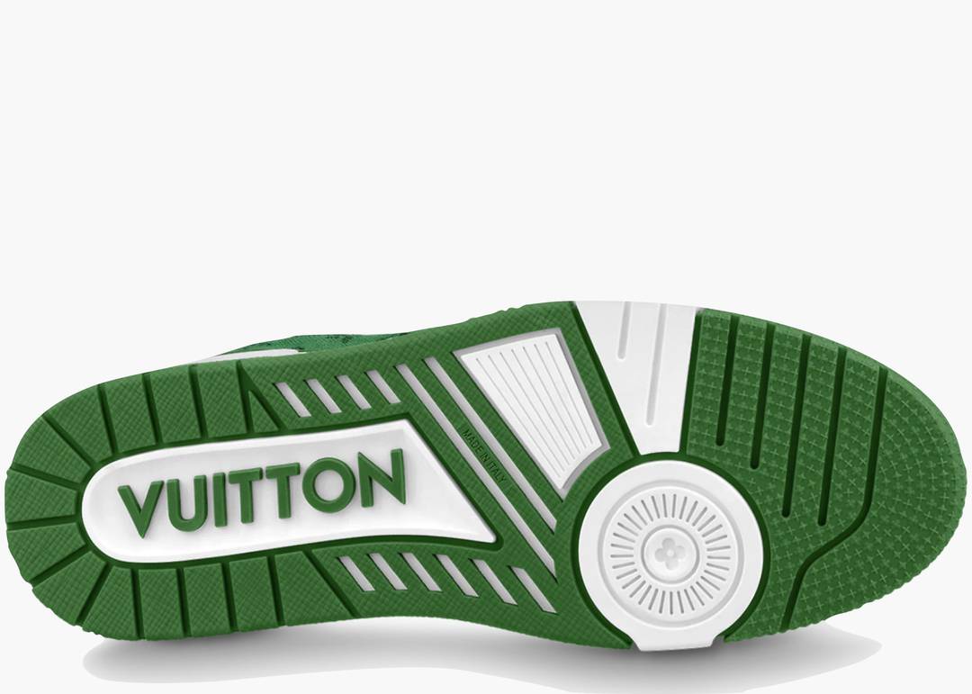 Louis Vuitton Trainer Green Monogram Denim White